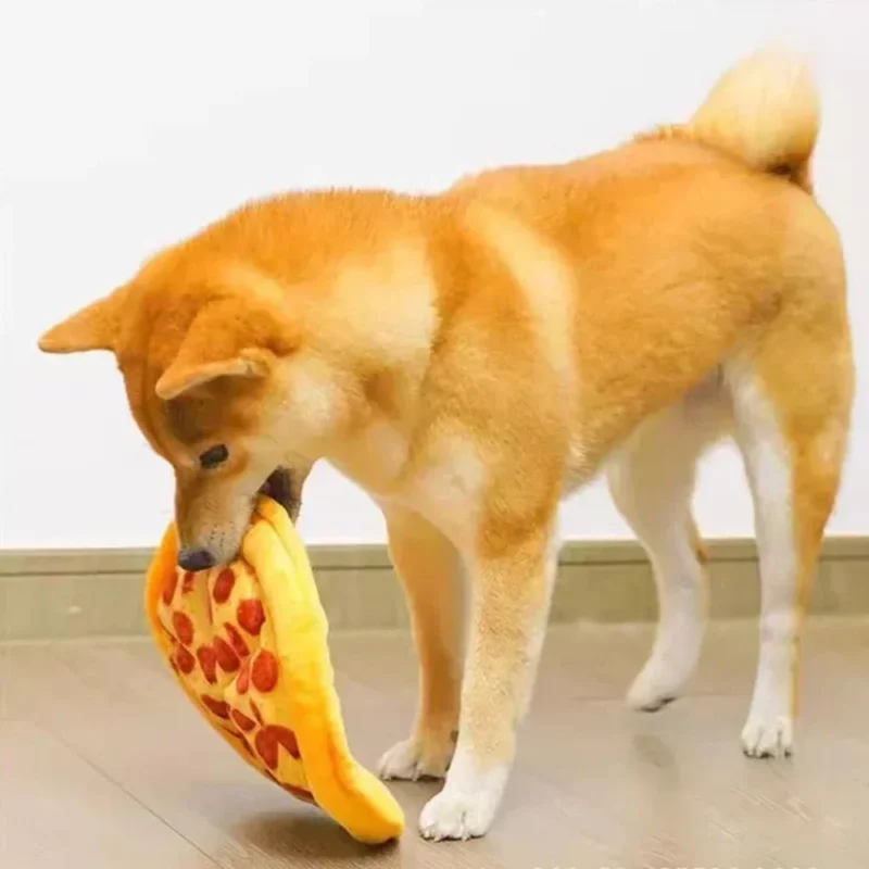 Jouet peluche pizza pour chien – Image 4