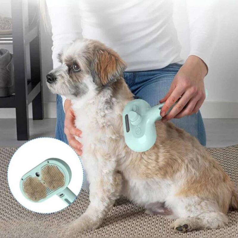 Brosse de toilettage pour chien avec vapeur – Image 3